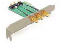 DeLOCK Mini PCI Express > PCI Express x1 3 RP-SMA Ports Udvidelseskort