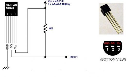 Dallas DS18B20 temperature sensor Chip -55C...+125C