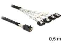 DeLOCK Mini SAS HD SFF-8643 to 4 x SATA 7-Pin 0.5m/50cm