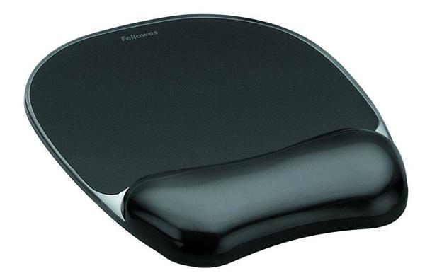 Fellowes Gel Crystals - Hiirialusta jossa pehmustettu rannetuki - musta