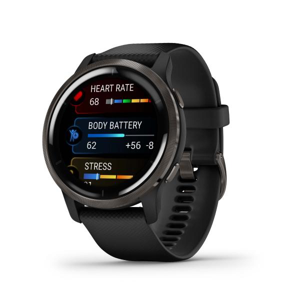 Garmin Venu 2 musta/tummanharmaa