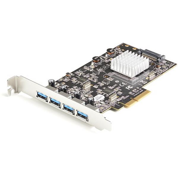 StarTech.com 4-porttinen USB PCIe -kortti - 10 Gbps USB 3.2 Gen 2 Type-A PCI Express -laajennuskortti kahdella ohjaimella - 4x USB-A - USB PCIe -lisäsovitinkortti - Windows/Mac/Linux