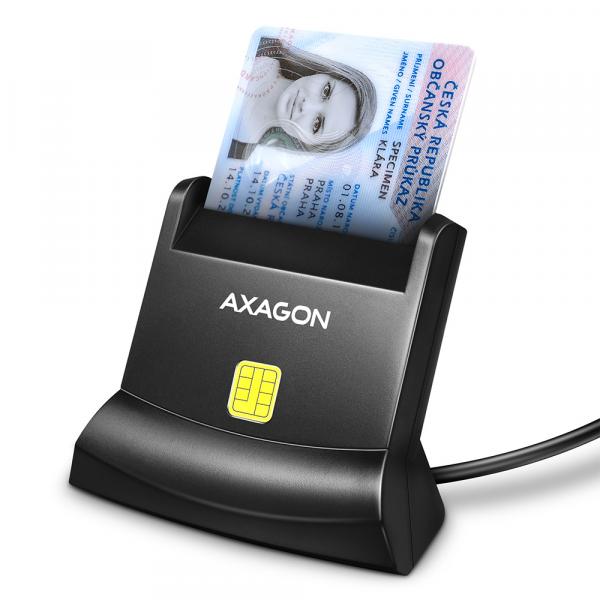 Henkilökortinlukija, älykortinlukija, terveydenhuolto, virastot, laitokset: AXAGON CRE-SM4N USB Smart Card StandReader
