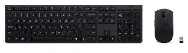 Lenovo Professional - Näppäimistö- ja hiiri -pakkaus - full size - langaton - Bluetooth, 2.4 GHz - QWERTY - Pohjoismaat - harmaa - ruskea laatikko