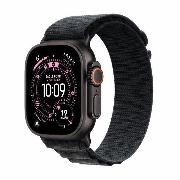 Apple Watch Ultra 3 - 49 mm - musta titaani - Kyllä älykello kanssa Alpine-ranneke - tekstiili - musta pannan koko M - 64 Gt - LTE, NFC, Wi-Fi 4, UWB, Bluetooth - 5G - 61.8 g