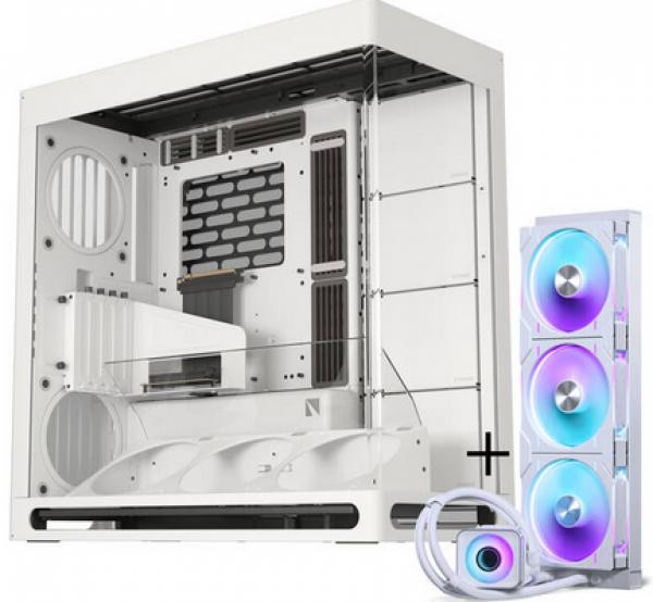 HAVN HS 420 VGPU PC-Kotelo + PHANTEKS Glacier One 420D30 X2 DRGB AiO Vesijäähdytin - 420mm, Valkoinen
