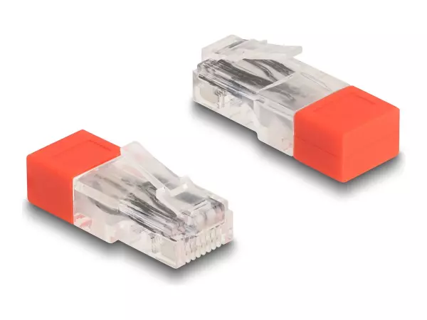DeLOCK RJ45-liitin 120 ohmin päätevastuksella, punainen