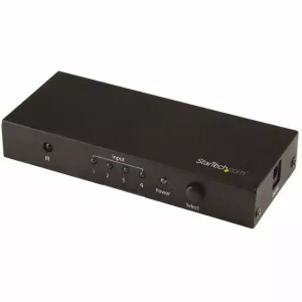 Startech HDMI 2.0 Switch - 4 Port - 4K 60Hz - HDMI Automatic Video Switch Box - Multi Port Hub w/ 1 In 4 Out Functionality (VS421HD20) - Video-/audiokytkin - 4 x HDMI - työpöytä malleihin P/N SVA5H2NEUA