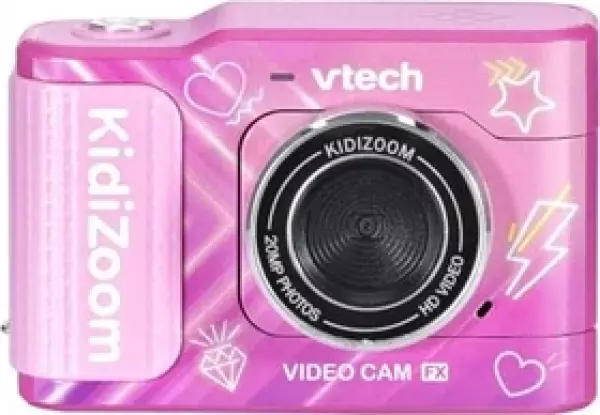 VTech KidiZoom Video Cam FX pinkki - HD lastenkamera selfie-kahvalla ja tehosteilla