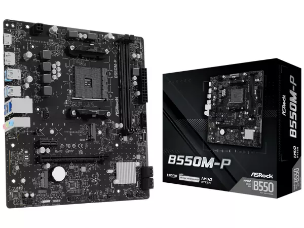 ASRock Mainboard B550M-P - Micro ATX - Socket AM4 - AMD B550